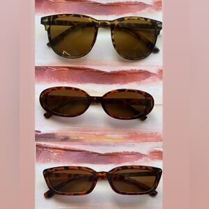 3 Brown and black Trendy Tortoise Shell sunglasses bundle #sunglasses